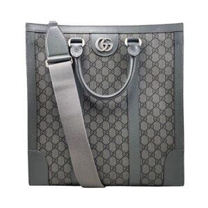 Gucci Tote Bag Ophidia Medium GG Supreme Grey Silver Hardware